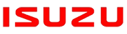 Red Isuzu emblem on black background